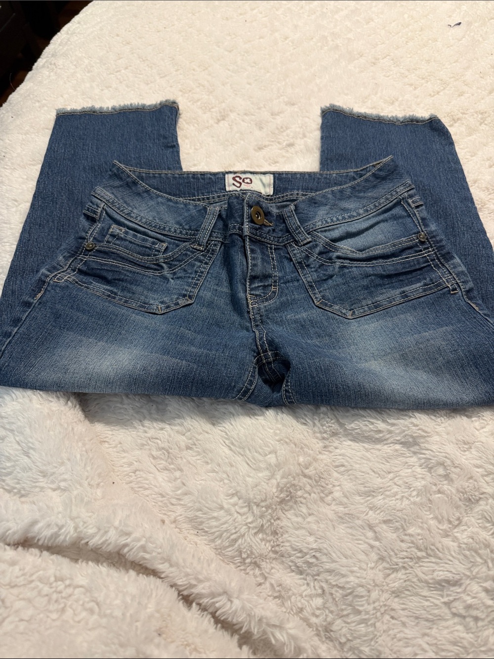 SO Distressed Medium Blue Skinny Jeans